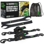 Rhino USA Selbstaufrollende Spanngurte 2er-Pack – 540kg Bruchfestigkeit für sichere Ladungssicherung