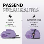 OWEN Sitzerhöhung Auto mit ISOFIX – ECE R129 geprüft für 15–36 kg | Lila – Bild 3
