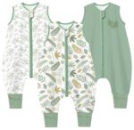 Chilsuessy 3er Pack Sommerschlafsack mit Füssen 0.5 Tog – 100% Baumwolle für Babys