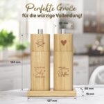 ElbFuchs® Salz- und Pfeffermühle Holz Set – Keramikmahlwerk für Hochzeit & Einzug – Bild 2