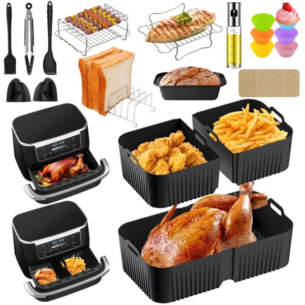 24-teiliges Airfryer Zubehör für Ninja Foodi Flexdrawer AF500EU – Silikon & Edelstahl Set