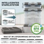 Hausfelder Aufschnittdosen Set 10-tlg – Stapelbare Frischhaltebehälter für Kühlschrank – Bild 3