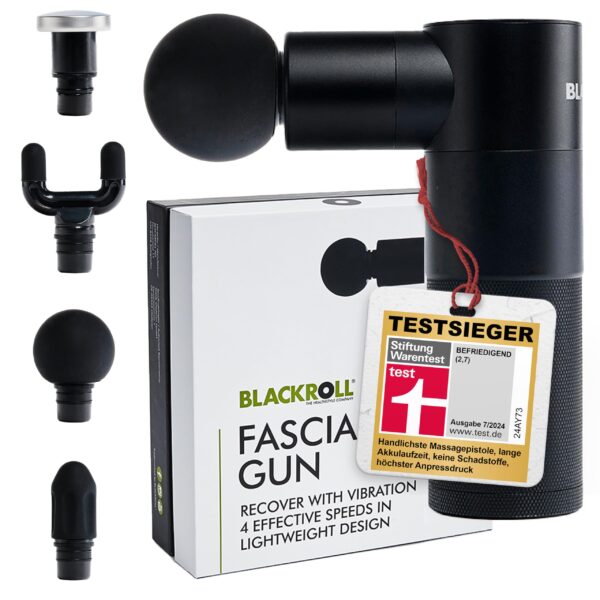 BLACKROLL FASCIA GUN – Professionelle Massagepistole mit 4 Aufsätzen & USB-C für Regeneration