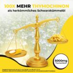 BIO Schwarzkümmelöl Kapseln hochdosiert – 5000 mg Thymochinon, 60 vegane Kapseln – Bild 2