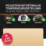 Pizza Divertimento Pizzastein 38x30 cm mit Pizzaschieber – Cordierit für Backofen & Grill – Bild 4