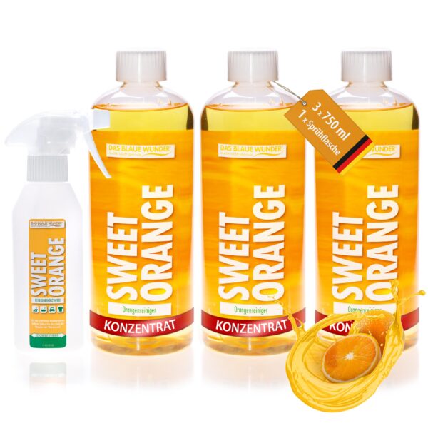 Das blaue Wunder Sweet Orange Konzentrat 3 x 750 ml – Universalreiniger mit Orangenöl