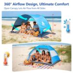 Flycoop Strandmuschel mit UPF 50+ – Beach Canopy 230×150×135 cm für 3–4 Personen – Bild 3