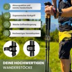 Alpenwert Teleskop-Wanderstöcke Carbon-Aluminium – TÜV geprüft für Damen & Herren – Bild 2