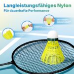 AboveGenius Badmintonschläger 4er Set – Komplettset mit 6 Federbällen für Anfänger – Bild 8