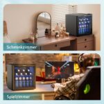 EUHOMY Getränkekühlschrank 36L – Mini Bierkühler mit Glastür & Touch-Control für Büro – Bild 8