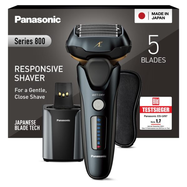 Panasonic ES-LV97 Nass-/Trockenrasierer – 5-fach Scherkopf mit Linearmotor & Station