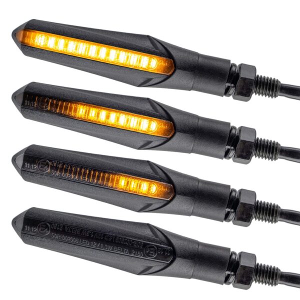 Simda Pro LED Laufblinker mit E4 Prüfzeichen – Sequentieller Blinker für Motorrad & Quad