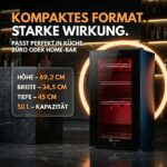 Sommertal Getränkekühlschrank GK50 50L – Glastür mit RGB LED, Touchscreen & Kindersicherung – Bild 5