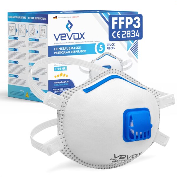 VEVOX FFP3 Atemschutzmaske mit Ventil – Zertifiziert nach EN149 für optimalen Schutz