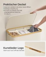 SONGMICS Wäschekorb 150 L mit 3 Fächern & Deckel – Cremeweiß – Bild 5