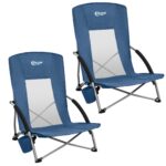 Portal Campingstuhl 2er Set – Faltbar mit Getränkehalter bis 180 kg Tragkraft