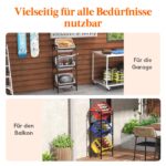 Lifewit Getränkekistenregal 3 Ebenen – Stabiles Kistenregal 450 kg Tragkraft, Schwarz – Bild 7