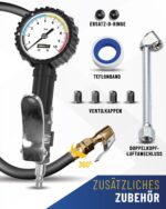 GERCHWAY Reifenfüller mit Manometer 0-10 bar – Profi-Druckluftprüfer mit 50 cm Schlauch – Bild 9