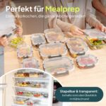 uandu Glasbehaelter-Set 20-teilig mit Borosilikatglas – Meal Prep Boxen luftdicht – Bild 4