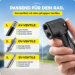 ONROAD ON-AIR Fahrradpumpe – Universalventil Standpumpe mit Manometer & Zubehör – Bild 3