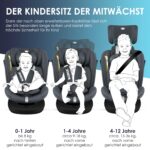 KIDIZ Autokindersitz 0-12 Jahre mit Isofix & 5-Punkt-Gurt – Mitwachsender Kindersitz Gruppe 0/1/2/3 – Bild 7