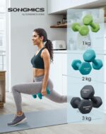 SONGMICS Kurzhantel-Set 9kg mit Ständer – Neopren-Hanteln 1-3kg für Anfänger – Bild 2
