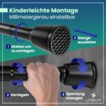 Gardinenstange ohne Bohren 260–350 cm, Ø 32 mm – Teleskopstange für Vorhänge & Dusche – Bild 6