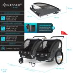 KESSER Sport-RX 2in1 Kinderfahrradanhänger & Buggy – 5-Punkt-Gurt für 1-2 Kinder bis 40 kg – Bild 2