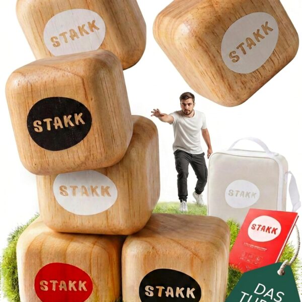 STAKK Holz-Wurfspiel – Boccia mit modernem Twist für Garten & Strand