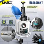 MASKO® Bremsentlüftungsgerät 3L mit Handpumpe – Bremsflüssigkeitswechsel für Scheiben- & Trommelbremsen – Bild 3