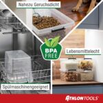 ATHLON TOOLS 4er-Set Aufbewahrungsboxen 12.5 L mit Deckel & Verschlussclips – Stapelbar – Bild 3