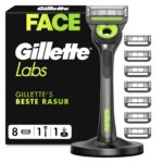 Gillette Labs Nassrasierer für Herren mit Reinigungselement – Premium Rasierer mit 5 Klingen