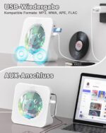 Greadio Bluetooth CD-Player Tragbar mit Fernbedienung – HiFi-Sound & FM-Radio Weiss – Bild 5