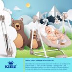 KIDIZ® Babywippe mit 5 Geschwindigkeiten & Naturgeräusche – Faltbar, Sicher & Beige – Bild 5