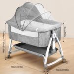NIKYJM 3-in-1 Beistellbett mit 6-fach Höhenverstellung – Tragbares Babybett für Zuhause & Unterwegs – Bild 2
