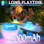 AearKing 3-in-1 Pool Bluetooth Lautsprecher – Thermometer, RGB Licht & Stereo Sound IP68 – Bild 6