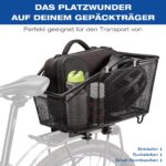 GEWAGE Fahrradkorb hinten 40x30x21 cm – Abnehmbar mit Schnellverschluss bis 20 kg – Bild 5