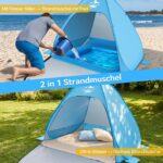 MAXDONE Pop-Up Strandmuschel mit integriertem Pool – UV-Schutz 50+ für 2-3 Personen – Bild 6