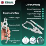 Blizzard Fussnagelzange 15 cm mit Pufferfeder – Profi Edelstahl Pediküre Werkzeug für dicke Nägel – Bild 4