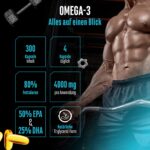 Omega-3 Fischöl 4000 mg – 300 Kapseln mit 80% Fettsäuren, EPA & DHA – GEN German Elite Nutrition – Bild 2