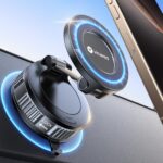 VICSEED Magnetische Autohalterung mit Vakuumsaugnapf & 20× N55 Magnete – 360° drehbar für iPhone & Samsung