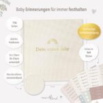 mintkind® Babyalbum «Mein erstes Jahr» Beige Leinen – 176 Seiten Hardcover mit Sticker-Set – Bild 2
