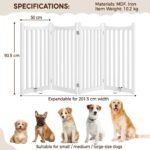 Yaheetech Absperrgitter Hund 90,5 x 201,5 cm – Faltbares Schutzgitter für Treppen & Küche – Bild 3