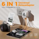 TESSAN Universal Reiseadapter mit 5 USB – Internationaler Steckdosenadapter für 150+ Länder – Bild 3