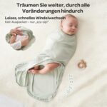 Momcozy Pucksack Baby 0-3 Monate – Swaddle mit leisem Klettverschluss & Reissverschluss, 2er-Pack – Bild 4