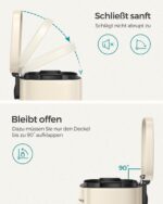 SONGMICS Treteimer 30 Liter mit Softclose-Deckel – Edelstahl Mülleimer für die Küche – Bild 3