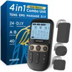 Kongzee 4-in-1 TENS EMS Gerät mit Zweikanal-Stimulation – Schmerzlinderung & Muskeltherapie