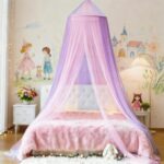 Eimilaly Zweifarbiger Betthimmel Rosa-Lila mit LED-Lichtern – Prinzessinnen-Baldachin für Mädchen – Bild 5