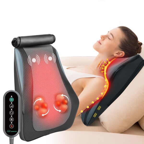 Snailax Shiatsu Nackenmassagegerät mit Wärme – 3D Knetmassage für Nacken, Rücken & Schultern