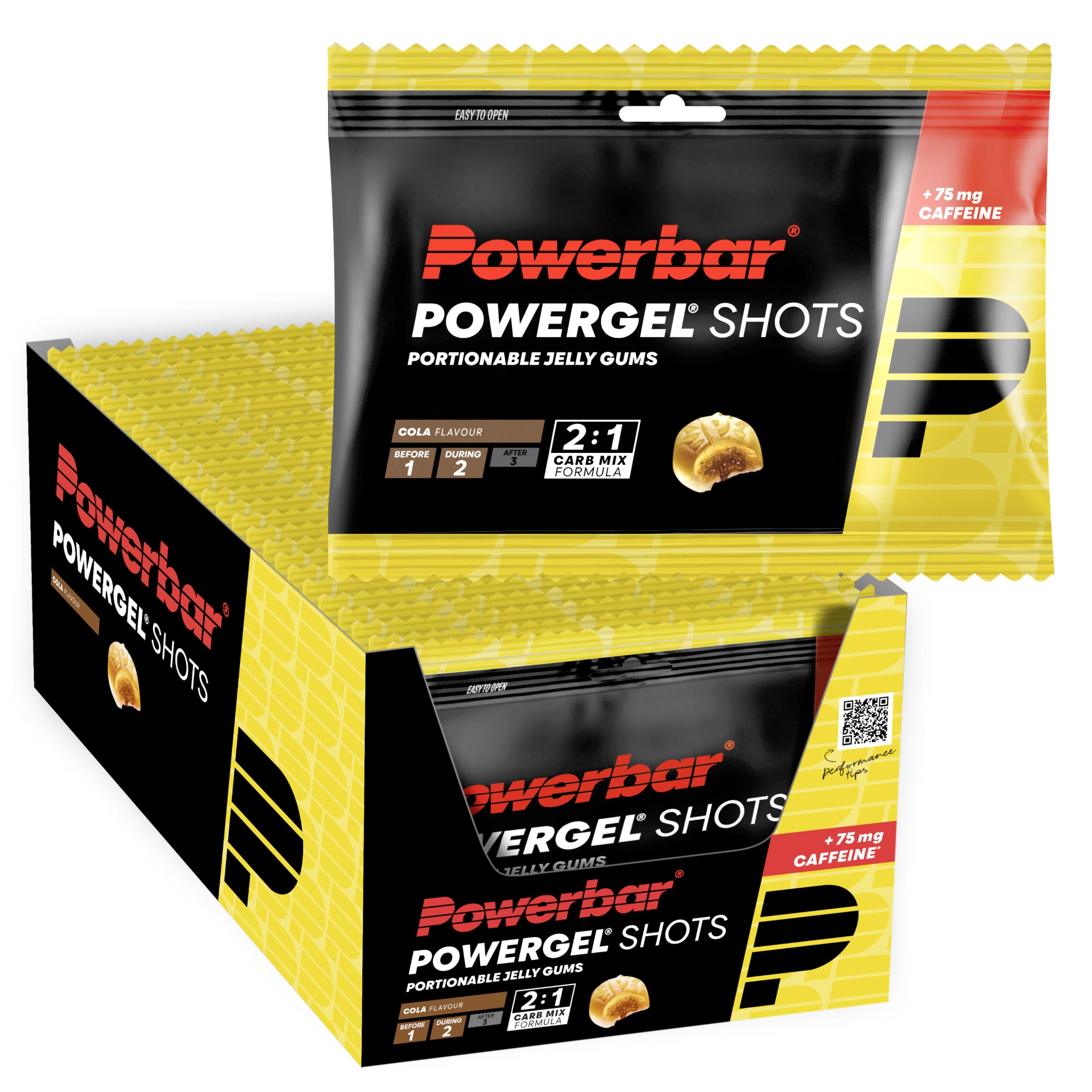 81lhJBNC-L._SY2500_.jpg Powerbar PowerGel Shots Cola 24x60g – Energie-Gummis mit 75mg Koffein für Sportler – Bild 1